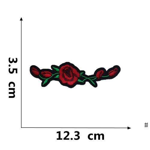 建兴电脑绣花章玖瑰花梅花系列服装刺绣贴装饰补丁贴背胶布贴