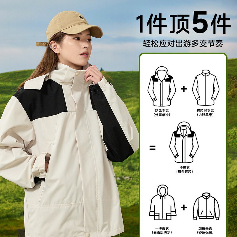 Autumn Three-In-One Windproof, Waterproof, Highly Breathable, Warm and Breathable Outdoor Mountaineering Jacket for Men and Women