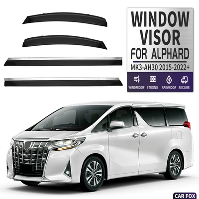 Rain shield — Window Visor - standard-packing-without-logo-alphard-mk3-ah30-2015-2022-two-pieces-with-bright-strips-ay-rain-shield