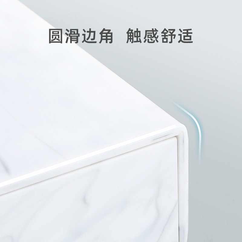 Caja de artículos de higiene de mármol acrílico caja de almacenamiento de artículos de higiene de hotel de alta calidad bandeja de toallas