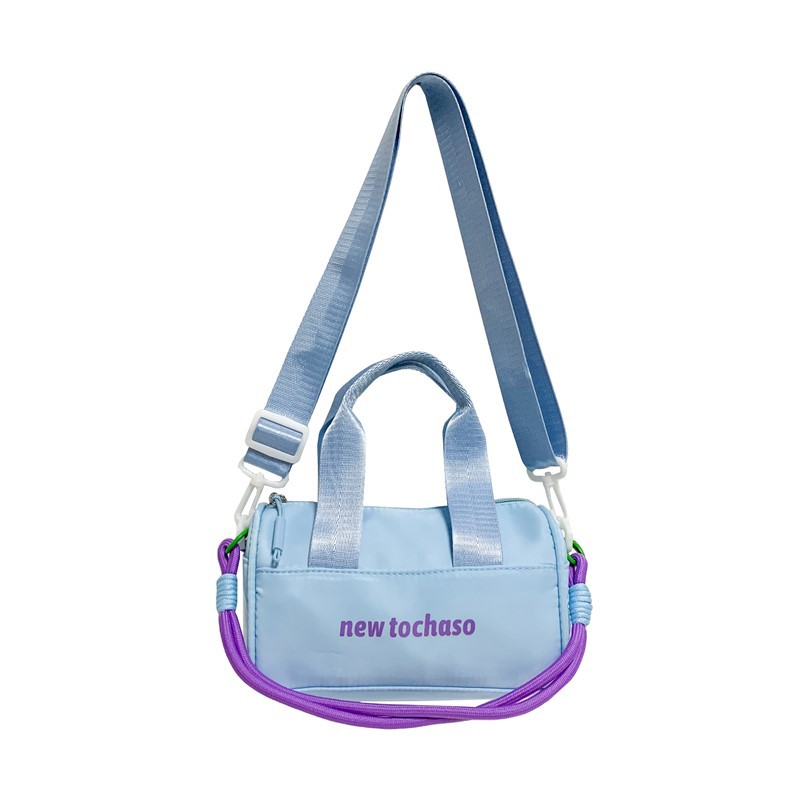Bolsa de hombro casuales coreana para niños y niñas, letras extranjeras para bebés, bolsas portátiles de balde de agua 2025, nuevas bolsas de comercio exterior para niños
