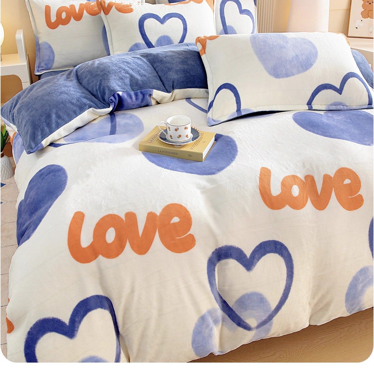 Invierno leche cubierta de edredón de coral cubierta de edredón de una sola pieza más 180 pelusa gruesa 150x200x230 flanel