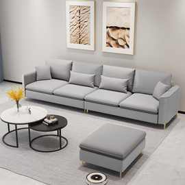 北欧简易布艺意式套装免洗l型沙发小户型轻奢科技布现代简约客厅