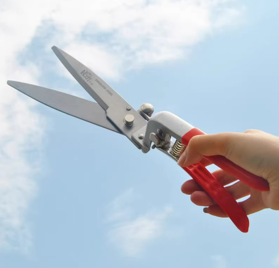 台湾制造凯姿不锈钢草坪剪家用修剪花草叶修边剪园林单手剪园艺剪