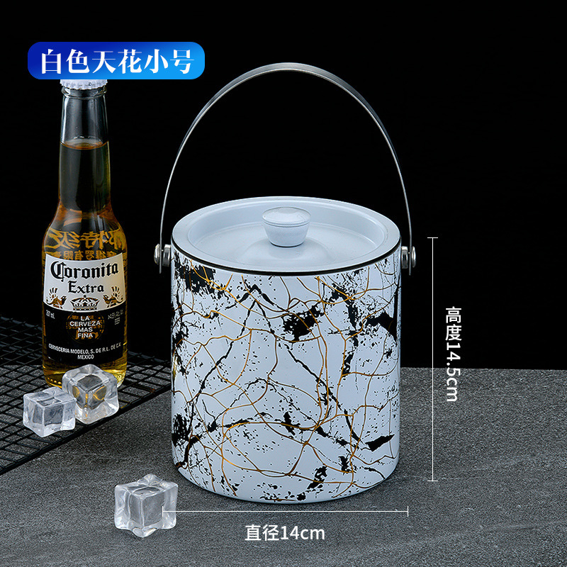 アマゾン手持ち二重氷桶ステンレス蓋付き氷粒桶トランペットバービール氷桶工場卸売り|undefined