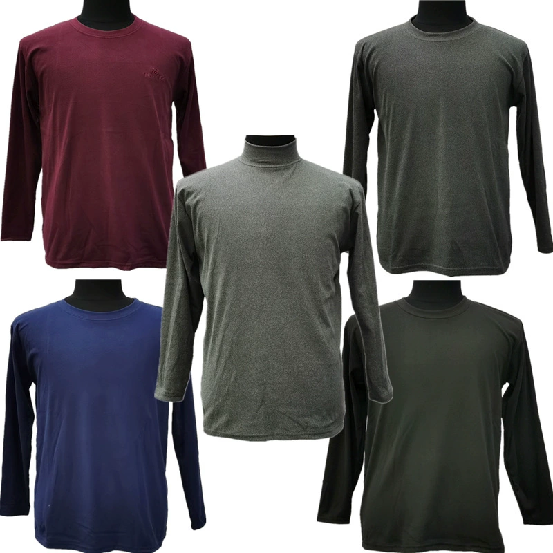 2022 осенне-зимняя мужская нижняя рубашка для мужчин среднего и пожилого возраста, осенняя одежда, бархатная Двусторонняя шлифовка со средним вырезом и круглым вырезом, длинным рукавом, теплая