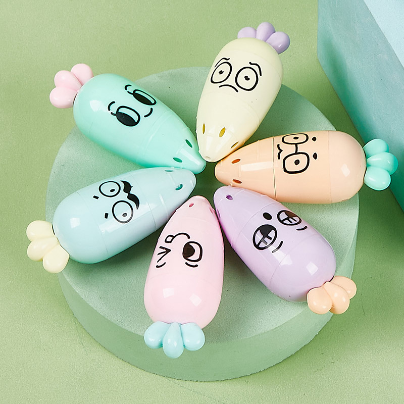 181 rábano highlighter estudiante estilo de dibujos animados mini portátil marcador marcado mal mano cuenta pluma