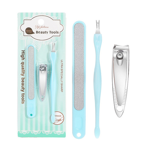 Nail clipper nail trimmer 3-piece set nail file dead skin pick claw hammer foot care manicure tool wholesale
