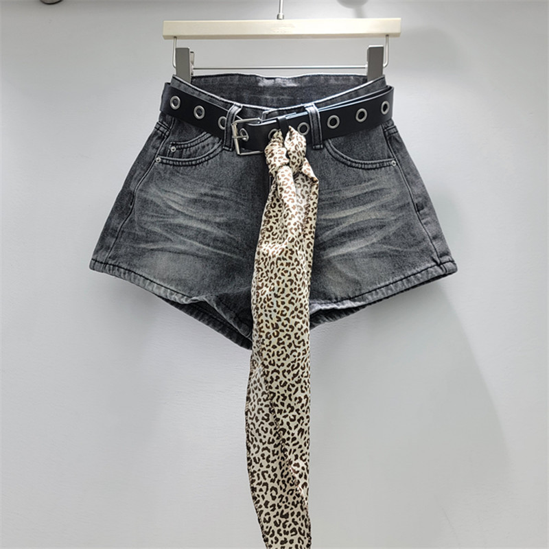 Pantalones Cortos Jeans de Tiro Bajo para Mujer de Mezclilla image 2