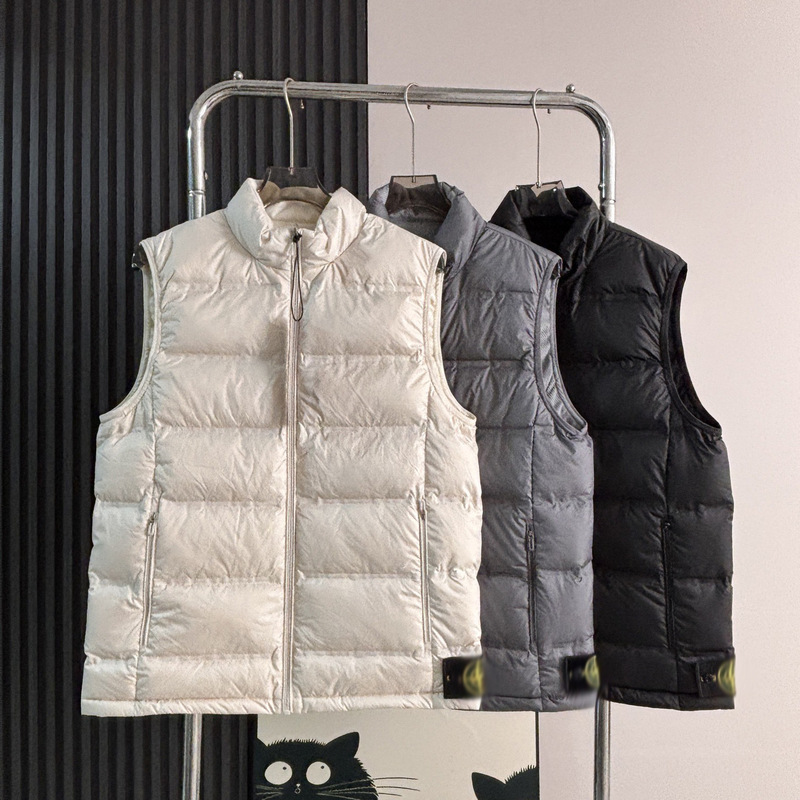 Cross-Border Stone Double-Sided Vest down Jacket 90% down Lightweight Warm White Duck down Vest for Men and Women Cross-Border Stone Double-Sided Vest down Jacket 90% down Lightweight Warm White Duck down Vest for Men and Women