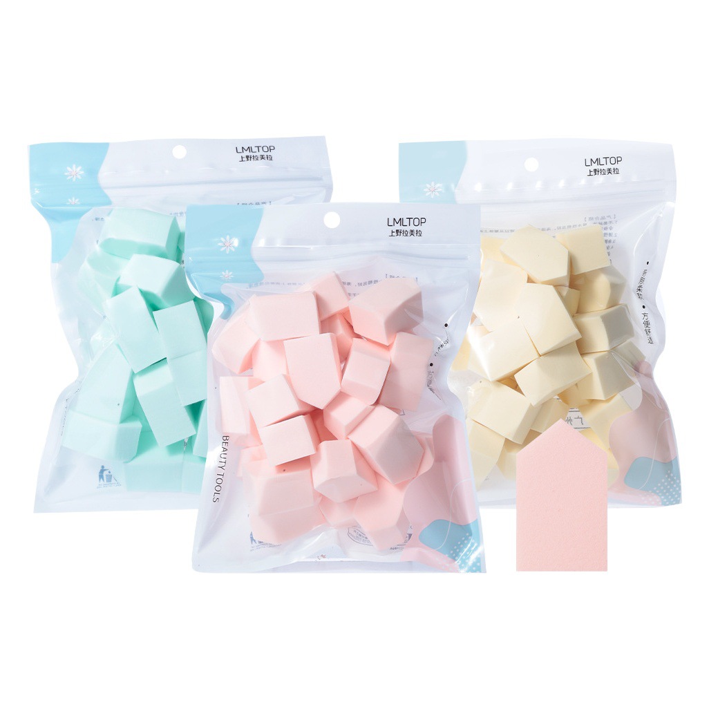 La Meila maquillaje puff hidrofílico espuma grande pentagrama maquillaje puff 25 unidades en bolsa B0942