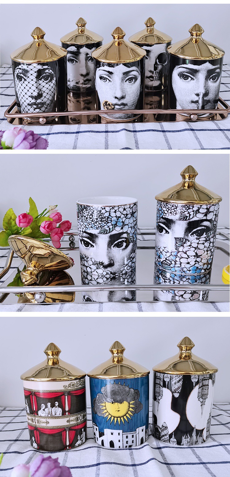 21000g Weight 1 Piece Quantity Home Occasion Export European Style Home Decoration Ceramic Candle Jar