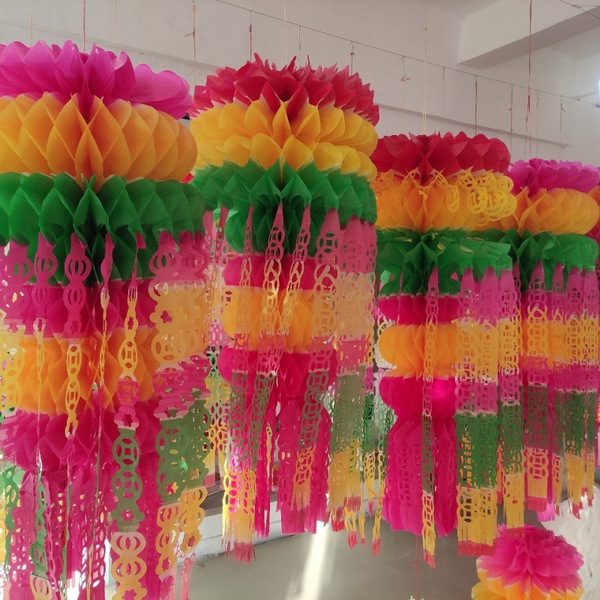 Qingming Festival hanging flowers paper flowers Qingming Festival…