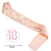 Birthday party BIRTHDAY GIRL Girls Makou Iron Breast Ribbon Set Rose Gold Badge Ritual Tape