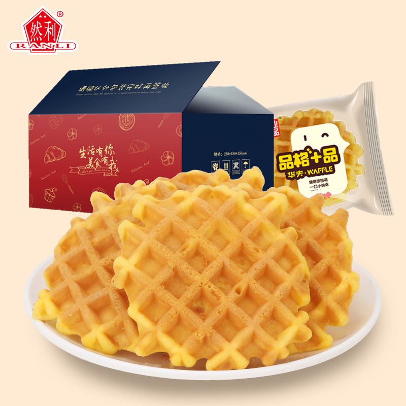 [One-piece delivery] ranli handmade waffle plaid cake breakfast pastry origin supply