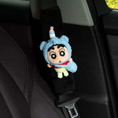Pad Flower Doll Car | Seat belt shoulder pad - elephant-hat-blue-bag-crayon-shin-chan-black-velvet-shoulder-pads-hand-sewn-no-specifications