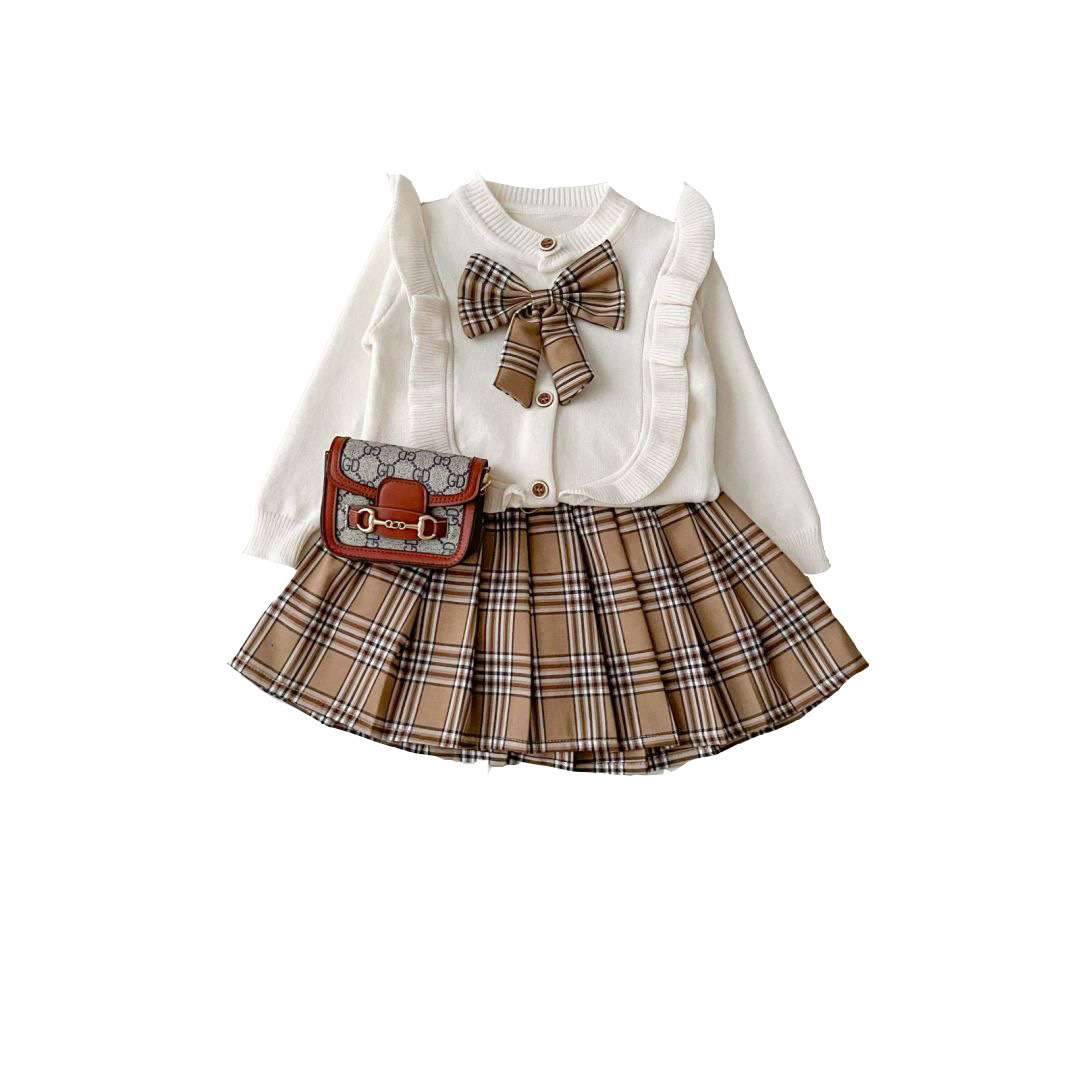 JINYONG Sweater Todelt JK Ny Baby Prinsesse Kjole Pige Sæt Efterår Børnetøj_voghion.com