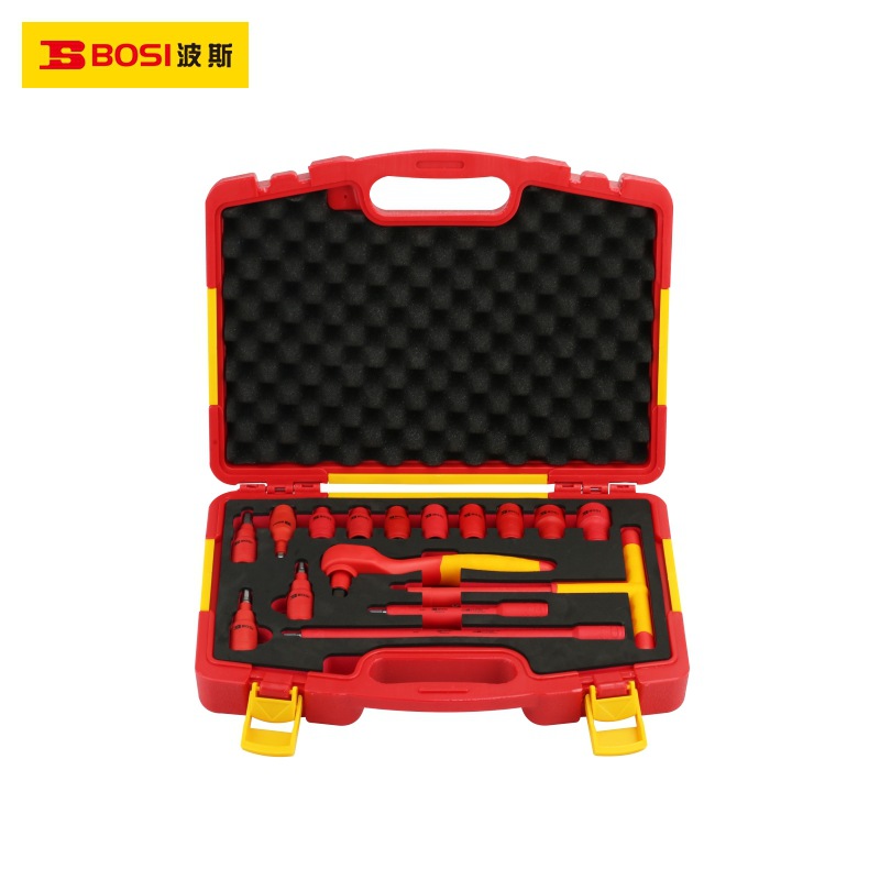 波斯工具16件10mm系列VDE绝缘套筒组套新能源汽车维修BS600247