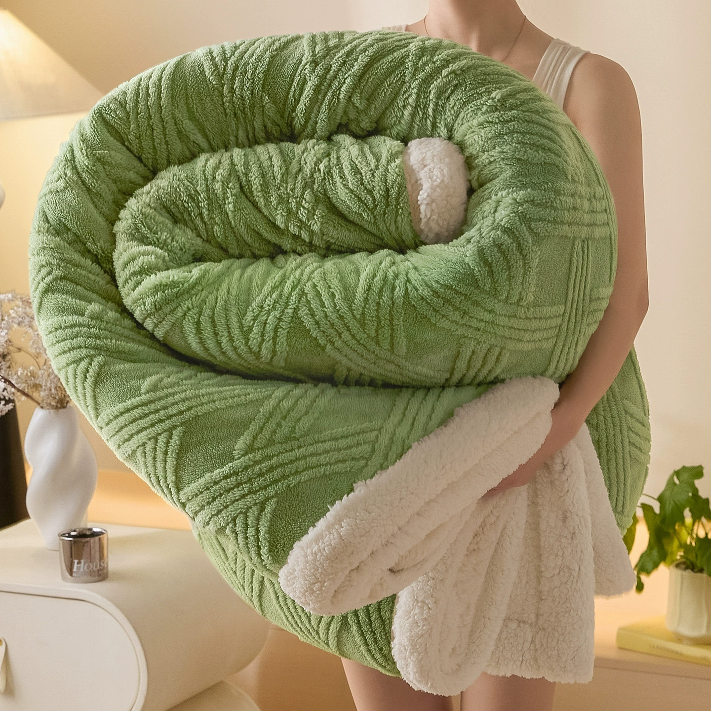 Одеяло-подушка Keep-Warm, утолщённая двухслойная флисовая ткань, различные размеры и цвета