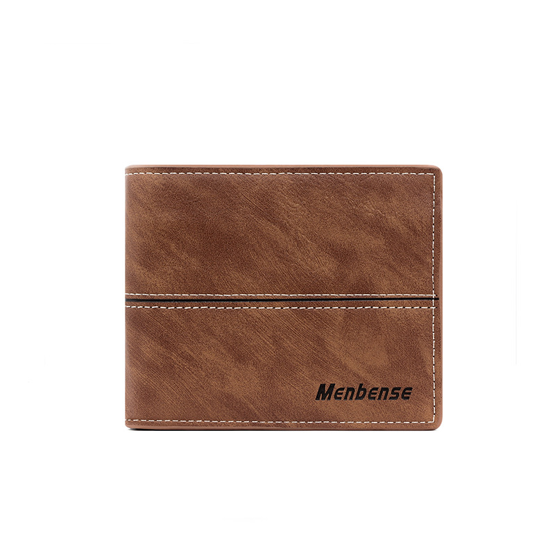 Menbénse nueva cartera transfronteriza corta de los hombres de moda simple negocio suave cartera juventud ultra-delgada cartera