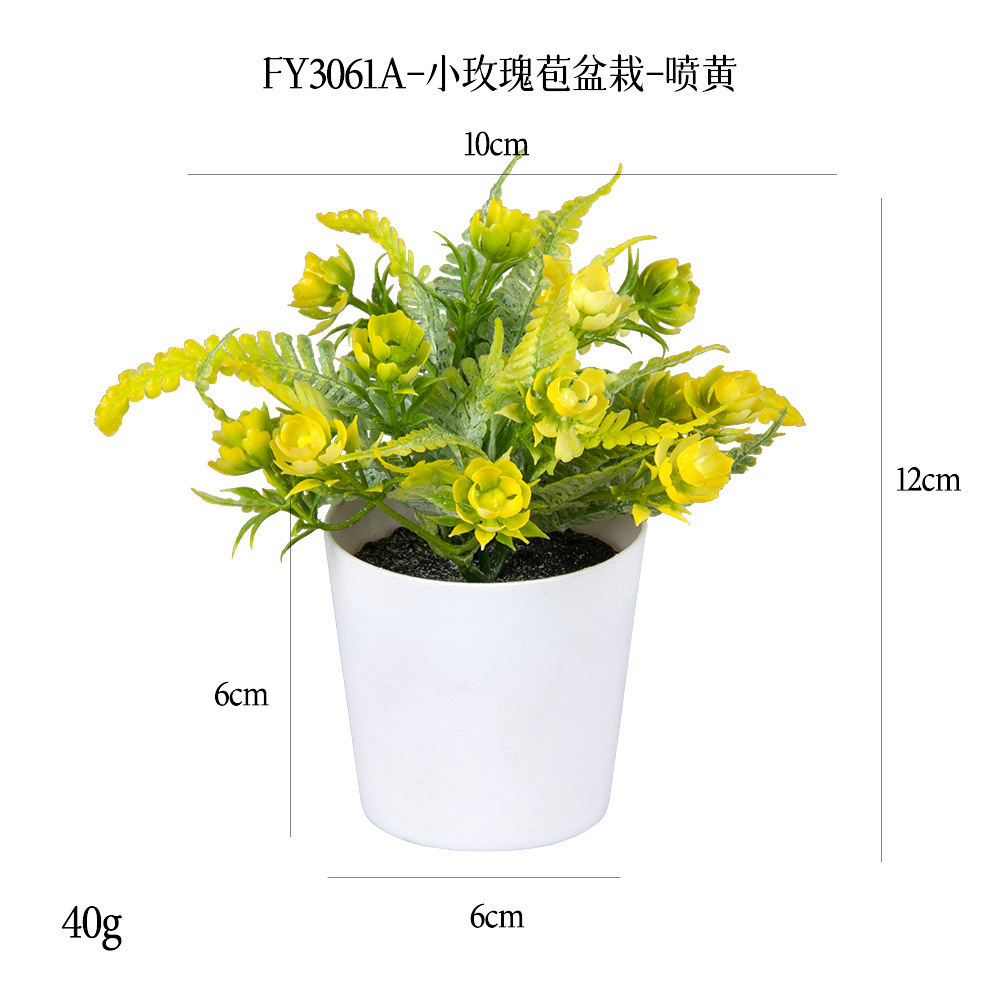Más de 100 tipos de flores y plantas verdes artificiales, combinaciones de plantas artificiales en macetas de plástico, flores artificiales de gran venta transfronterizas, mini bonsáis artificiales, fuentes de suministro. image 20