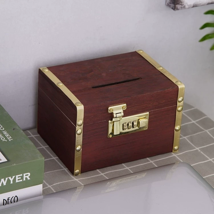 Деревянная копилка для взрослых, коробка для хранения
