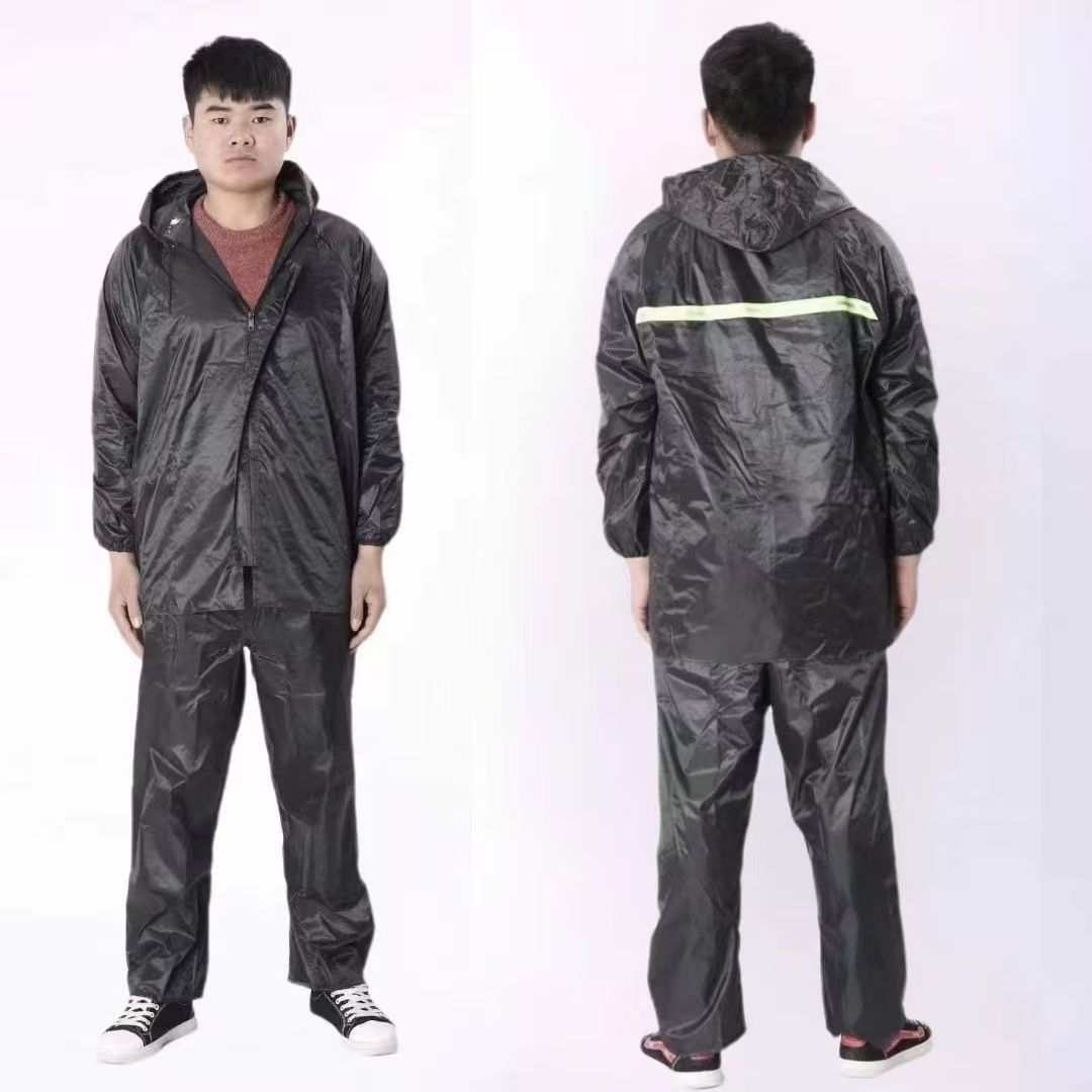 Traje de Impermeable y Pantalón de Lluvia de Tela Oxford Tira Reflectante Resistente a Tormentas para Ciclismo y Motocicleta