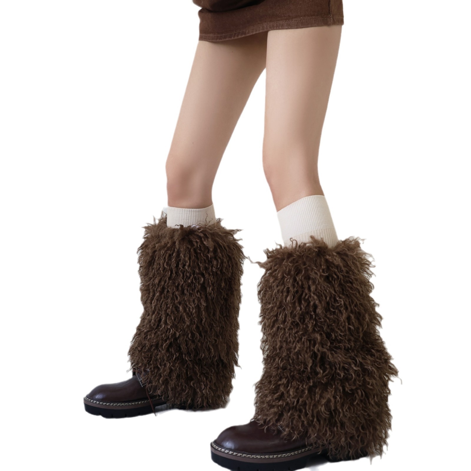 y2k Spice Girls tüylü bacak ısıtıcıları Cybergoth tarzı yün bacak ısıtıcıları alt kültür baldır sıcak bot ısıtıcıları_voghion.com