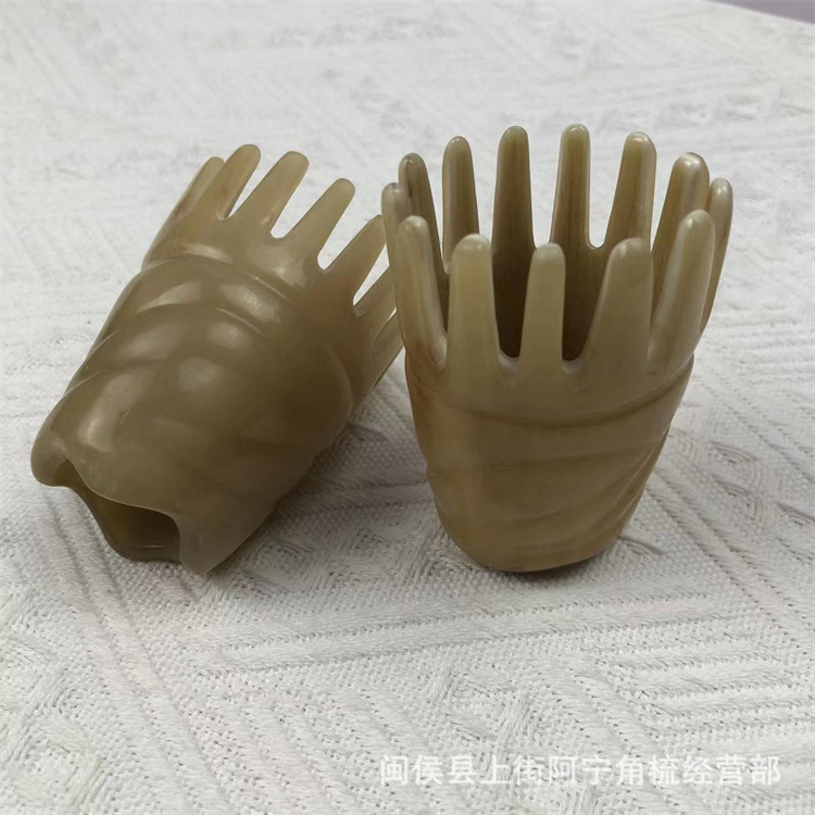 Natural Horn Wide Tooth Comb Under 10cm Scalp Massage Gua Sha Board for Daily Hair Care overview