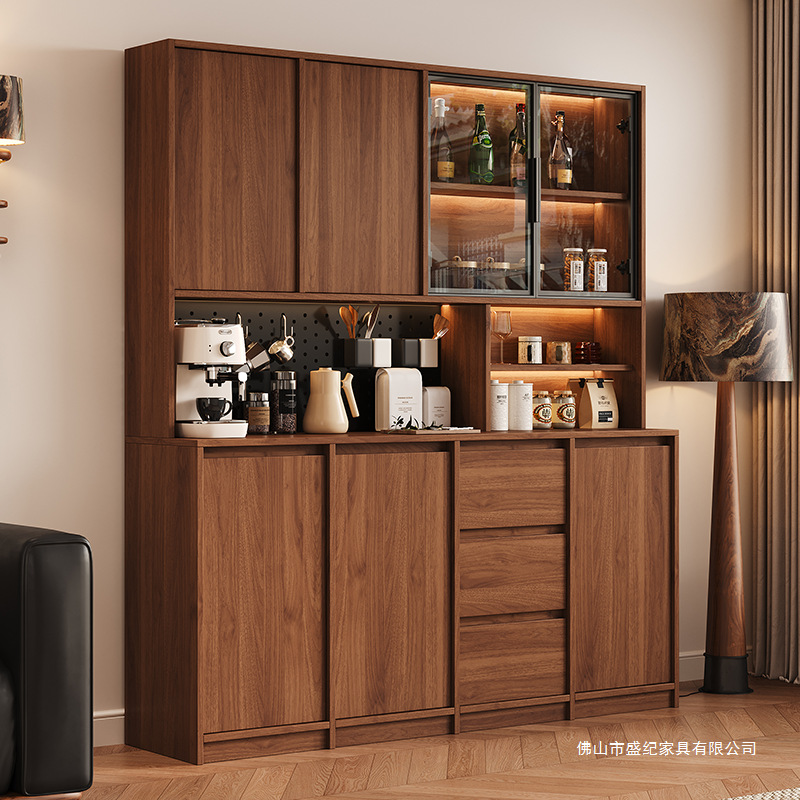 Solid Wood Sideboard Against the Wall Integrated Storage Cabinet Antique Style Restaurant Cabinet Kitchen Cabinet Living Room Wine Cabinet Tea Cabinet