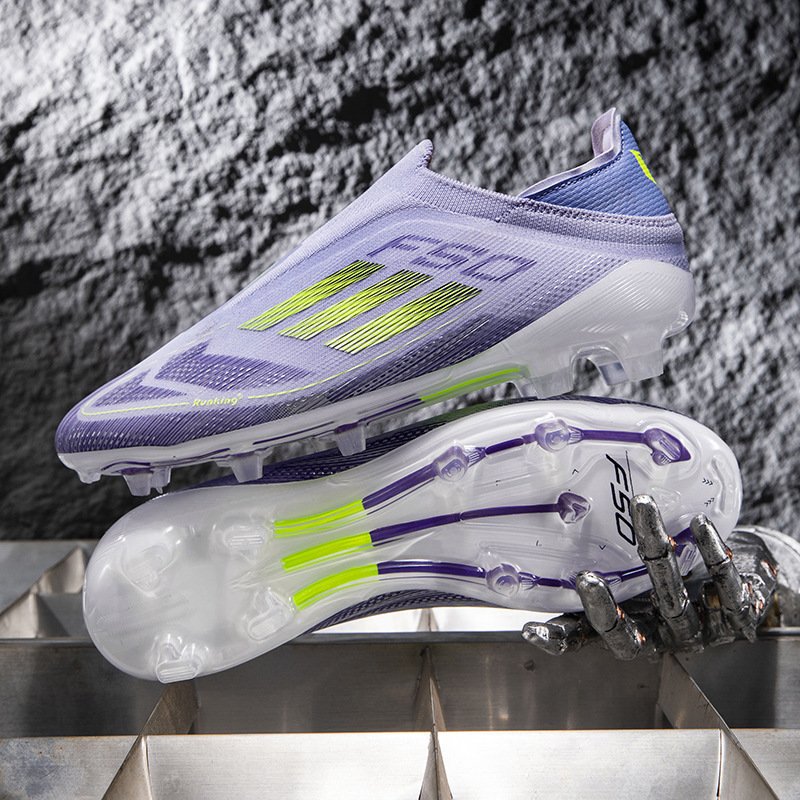 Zapatillas de Fútbol de Corte Bajo de Cuero Sintético Ligeros y Antideslizantes para Entrenamiento en Césped