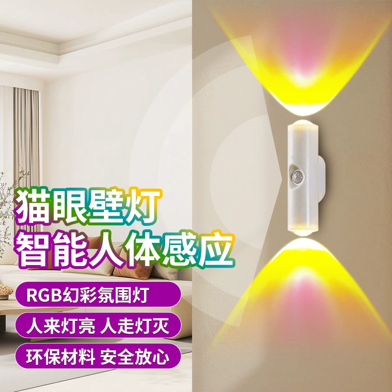 Smart physiological induction magnetic rechargeable lights, night light, sconce, (Cross-border trading), human sensor, cat's eye