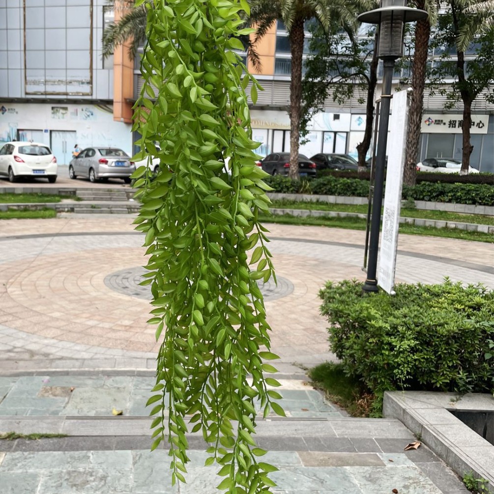 Boda suave techo planta verde techo hoja verde Mori salón de bodas decoración del Hotel Flor falsa venta al por mayor planta verde