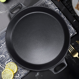 Double-Handle Non-Stick Frying Pan Outdoor Grill Pan Seafood Pan Barbecue Pan Steamed Bun Induction Cooker Gas Stove
