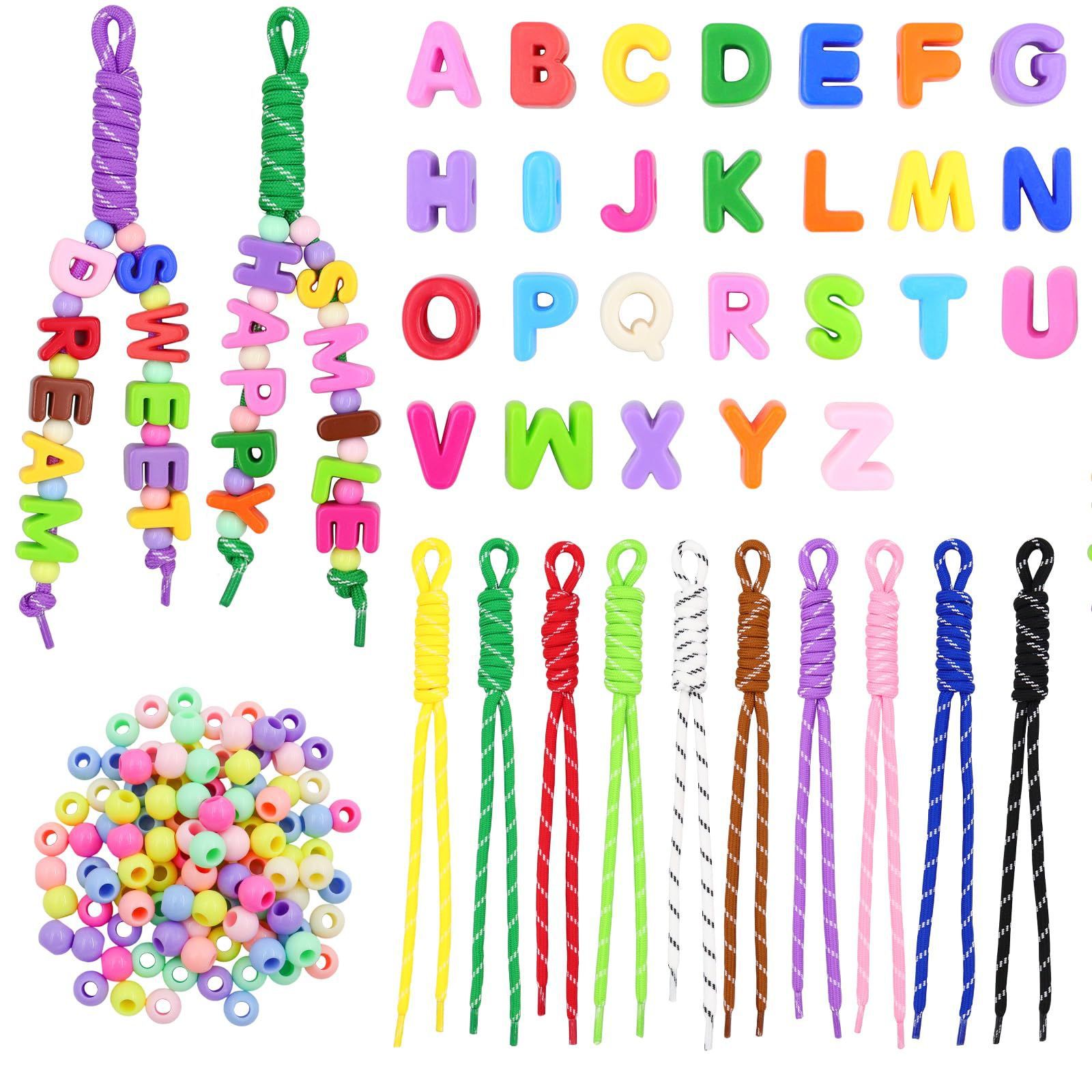 亚克力单个英文字母大孔珠马卡龙手工数字串珠直孔散珠手机链配件