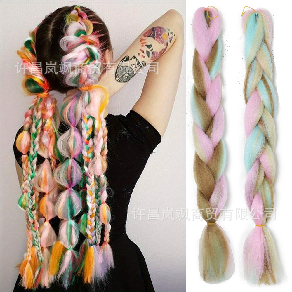 Peluca de trenza grande africana, color, trenza sucia, cuerda para el cabello, degradado, fibra química, trenza grande, reggae, hip-hop, trenza sucia, trenza