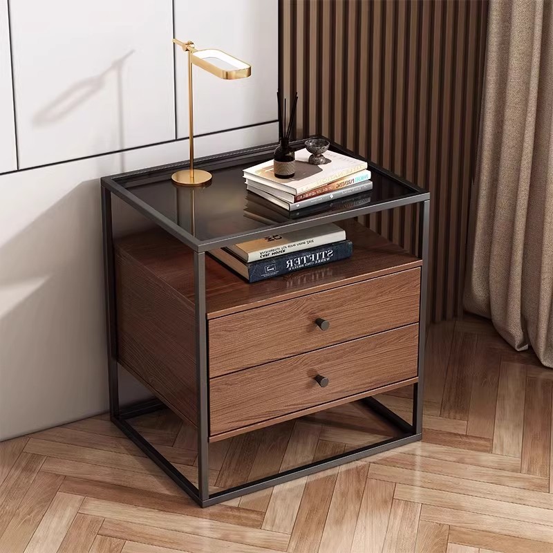 Mesa de cabecera nueva simple moderna lujosa alta sensación de cabecera gabinete de almacenamiento del dormitorio simple estante de cabecera