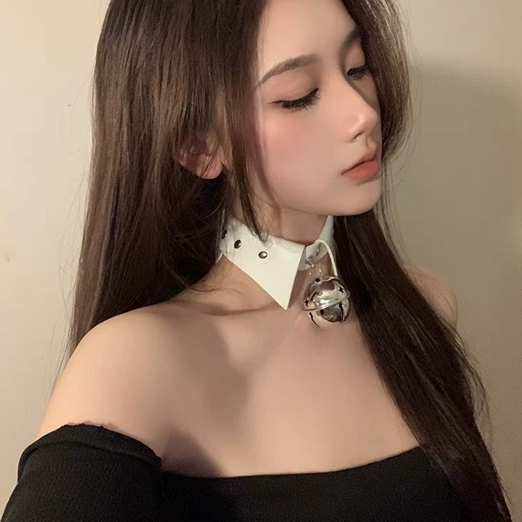 False collar, cute small bell, necklace, choker, dark punk