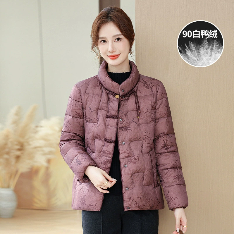 2024 человек среднего и пожилого возраста пуховик белая утка пуховик 90 пальто теплая мама одежда национальный стиль топ зимний пожилой хлопчатобумажный костюм
