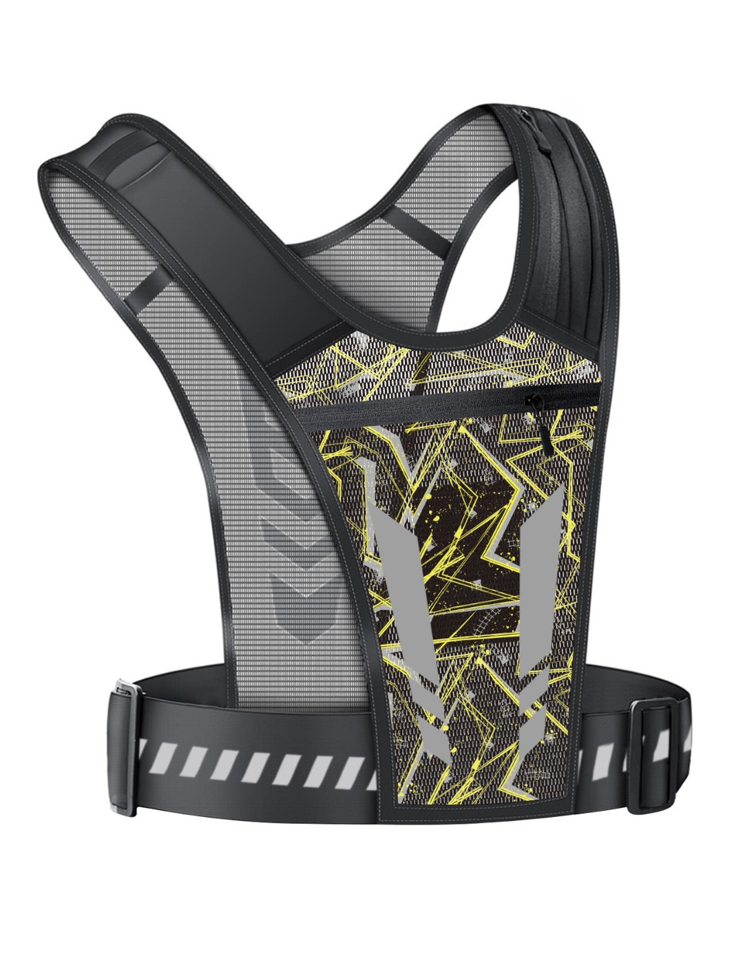 Outdoor Sports Men's and Women's Fashionable Water Bottle Chest Bag Breathable Cycling Night Running Large Capacity Mobile Phone Reflective Backpack Outdoor Sports Men's and Women's Fashionable Water Bottle Chest Bag Breathable Cycling Night Running Large Capacity Mobile Phone Reflective Backpack