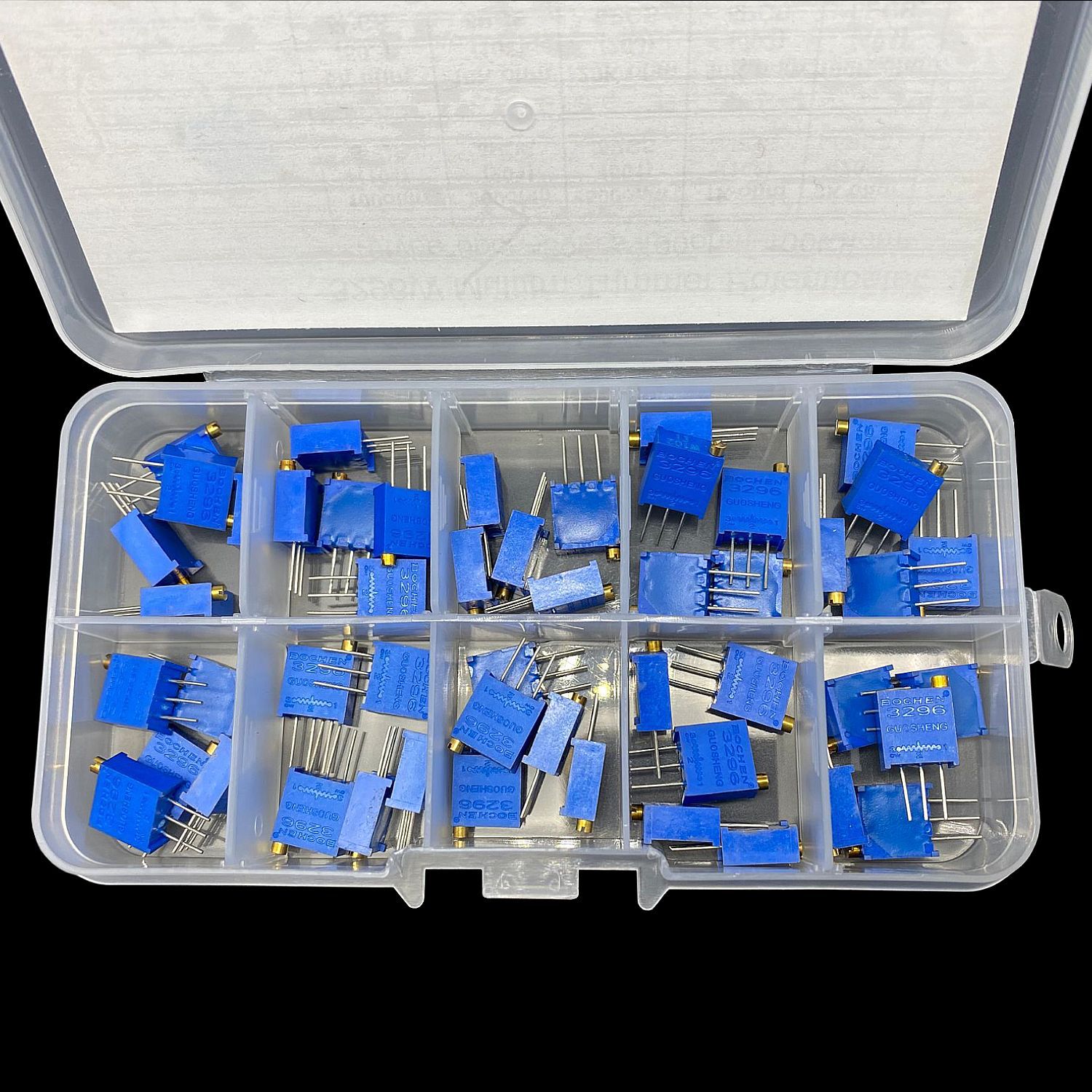 多圈精密可调电阻套件 3296W电位器 1K-1M 10种 共50个 DIY盒装