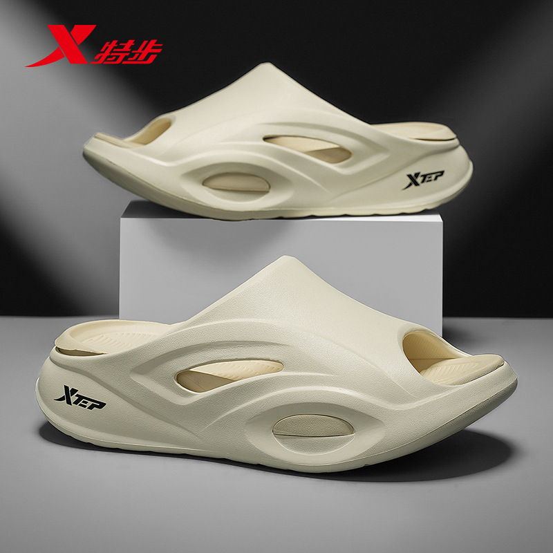 Xtep スポーツスリッパ メンズ トレンドシューズ 新しいスタイル ソフトソール 衝撃吸収 アウターウェア 滑り止めビーチサンダル|undefined