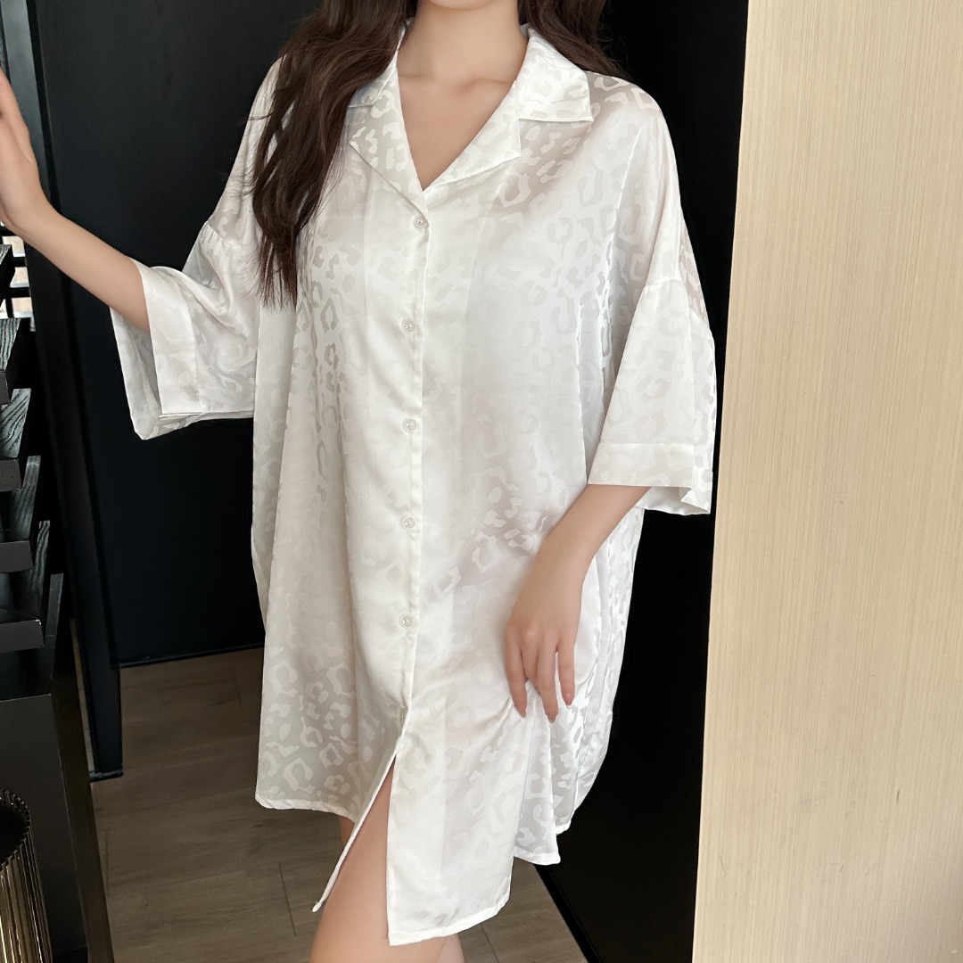 자카드 레오파드 - 화이트