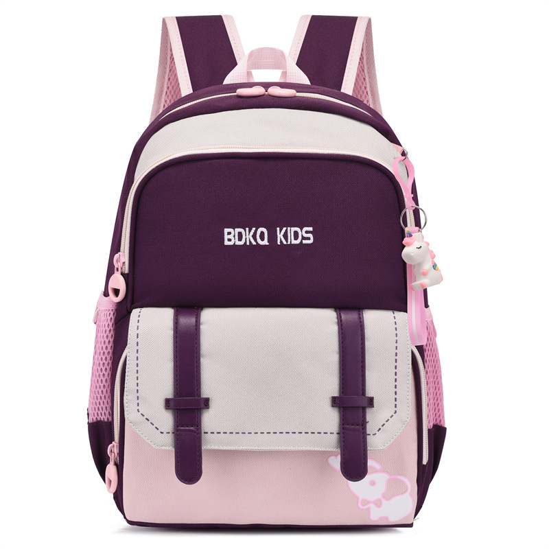 Mochila de gran capacidad para estudiantes de primaria mochila reductora de carga para niños y niñas de grado 1 y grado 2 mochila de comercio exterior jardín de infantes gran clase espalda