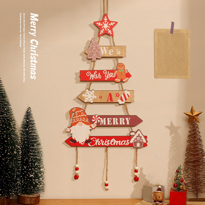 Pared de árbol de Navidad hogar sala de estar pared colgante decoración de caña de Navidad colgante paquete de decoración colgante árbol brillante