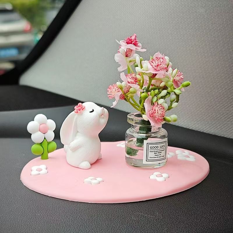 Creative Cute Daisy Four-leaf Clover Cushion Decorations Accessories Mini Car Desktop Small Ornaments Non-slip