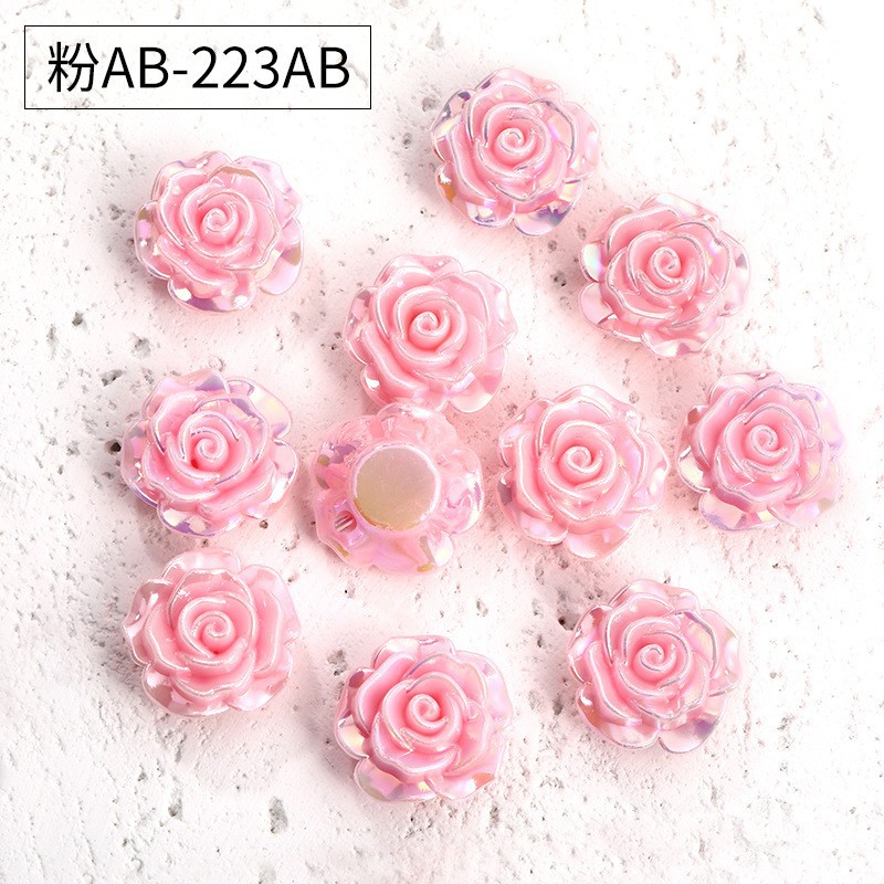 Resalte ABS perla de imitación con agujero beige camelia horquilla joyería accesorios para el cabello perlas de bricolaje al por mayor accesorios Yake