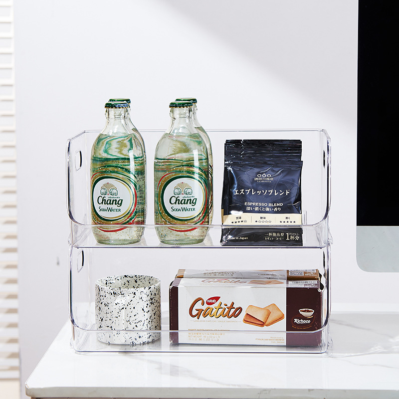 Luz de lujo de escritorio cosméticos caja de almacenamiento para mascotas tocador cuidado de la piel misceláneas mesa de té cesta de almacenamiento apilable