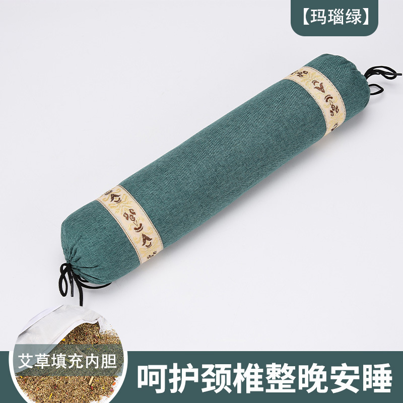 Almohada Cervical de Trigo Sarraceno y Artemisa de Algodón y Cáñamo, Asistencia al Sueño, para Cuello