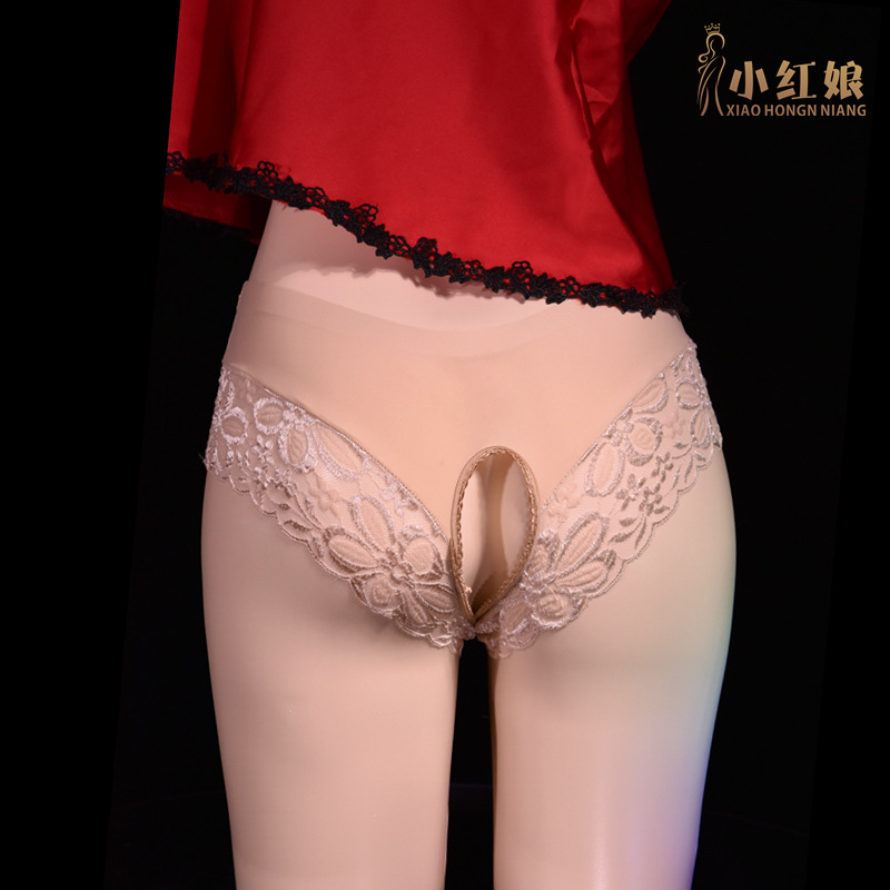 Ropa interior japonesa de mujer sexy entrepierna abierta encaje integrado calzoncillos de seda de hielo Levantamiento de cadera gratis lencería sexy más tamaño tentación